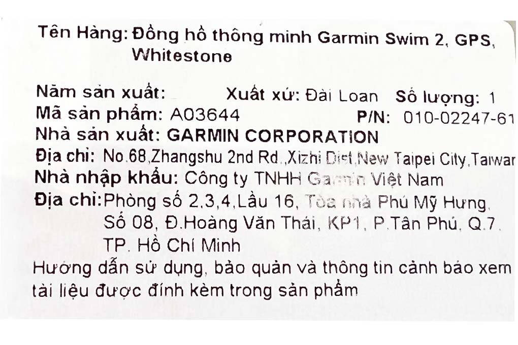 Đồng hồ thông minh Garmin Swim 2 dây silicone