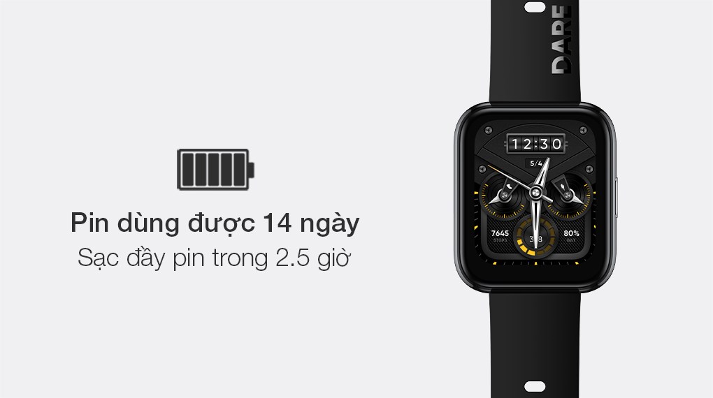 Đồng hồ thông minh Realme Watch 2 pro dây silicone đen