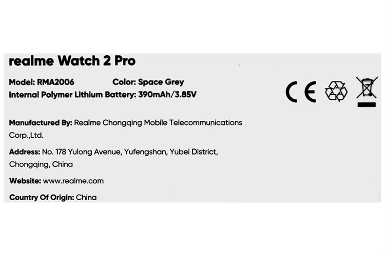 Đồng hồ thông minh realme Watch 2 Pro 42mm Đen Màu Đen