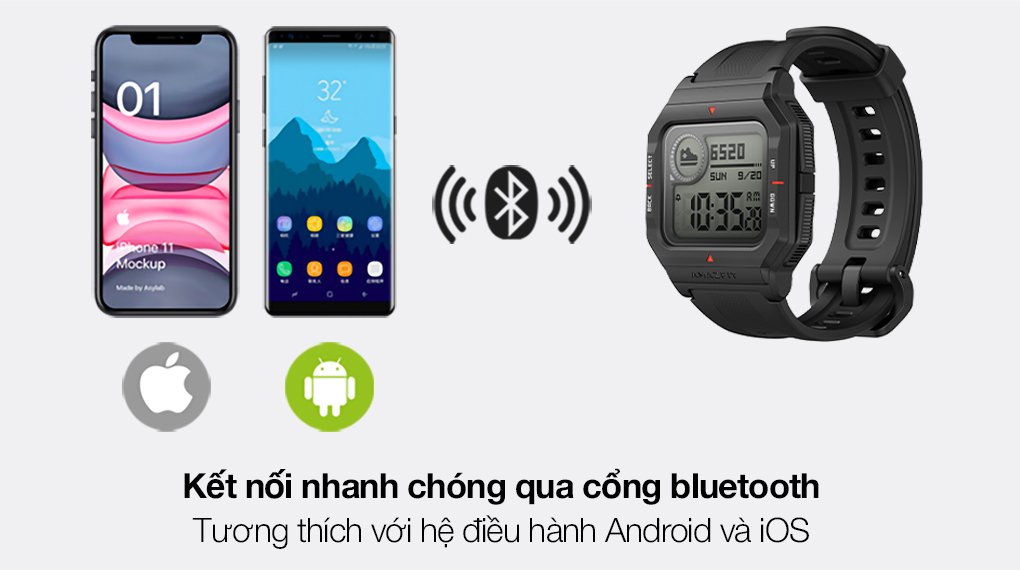 Đồng hồ thông minh Amazfit Neo kết nối dễ dàng với điện thoại thông qua bluetooth