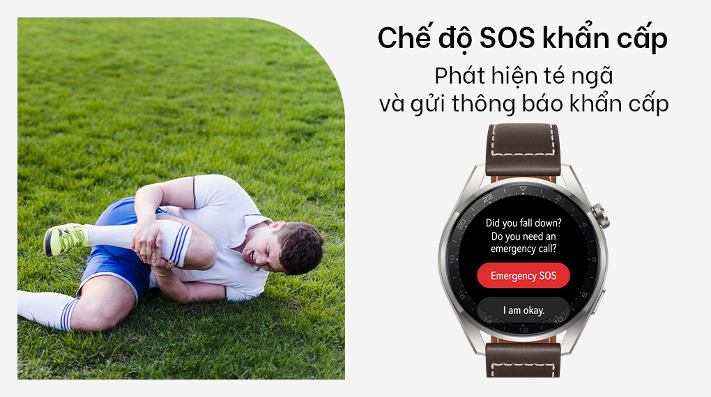 Huawei Watch 3 LTE 46mm Dây Da có chức năng gọi SOS khẩn cấp
