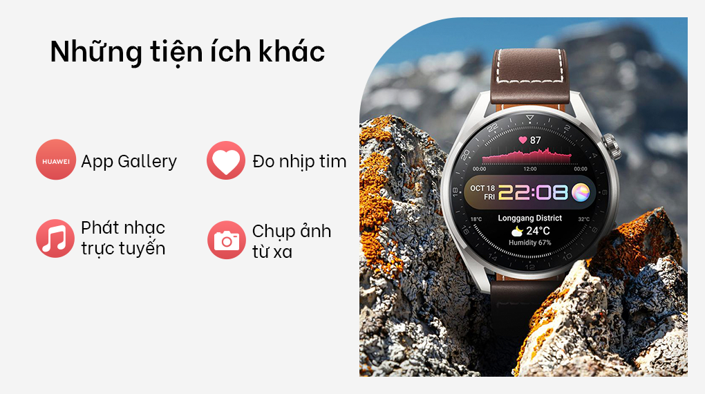 Huawei Watch 3 LTE 46mm Dây Da có nhiều tiện ích khác Huawei Watch 3 LTE 46mm Dây Da có nhiều tiện ích khác