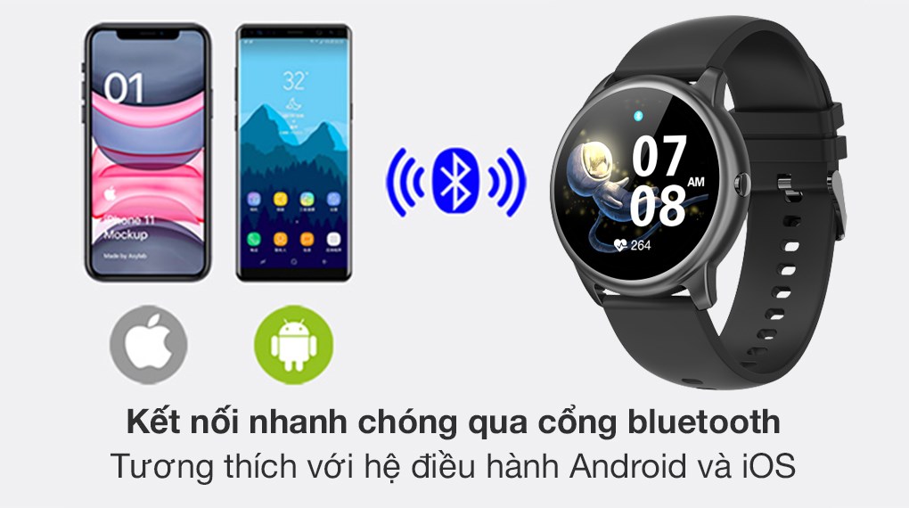 Đồng hồ thông minh BeU Active 1 45mm Đen