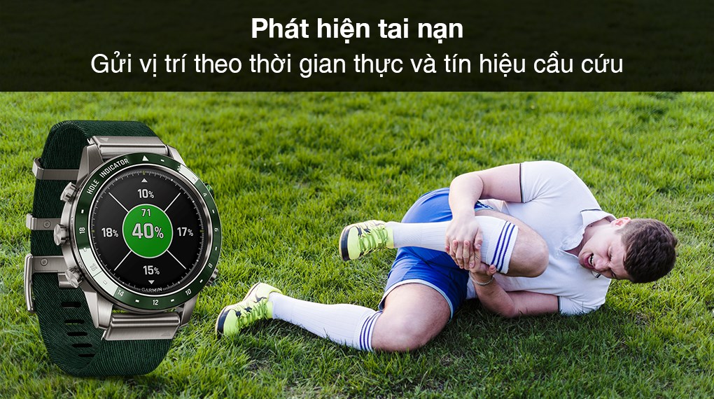Đồng hồ thông minh Garmin MARQ Golfer 46mm Xanh Lá