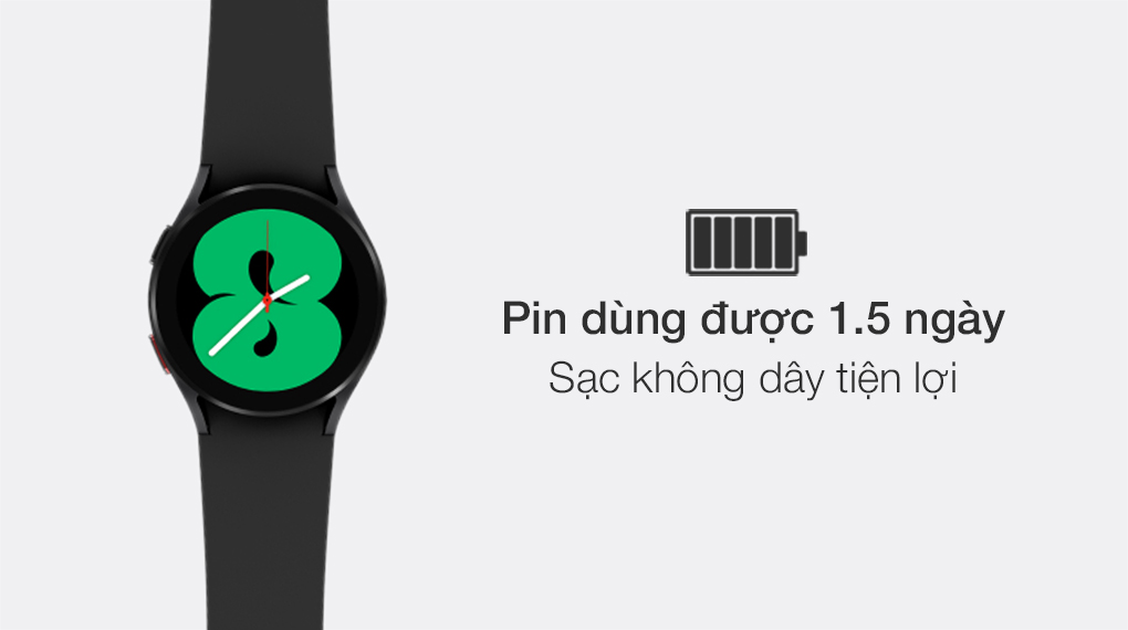 Samsung Galaxy Watch 4 40mm có thời lượng pin khoảng 1.5 ngày