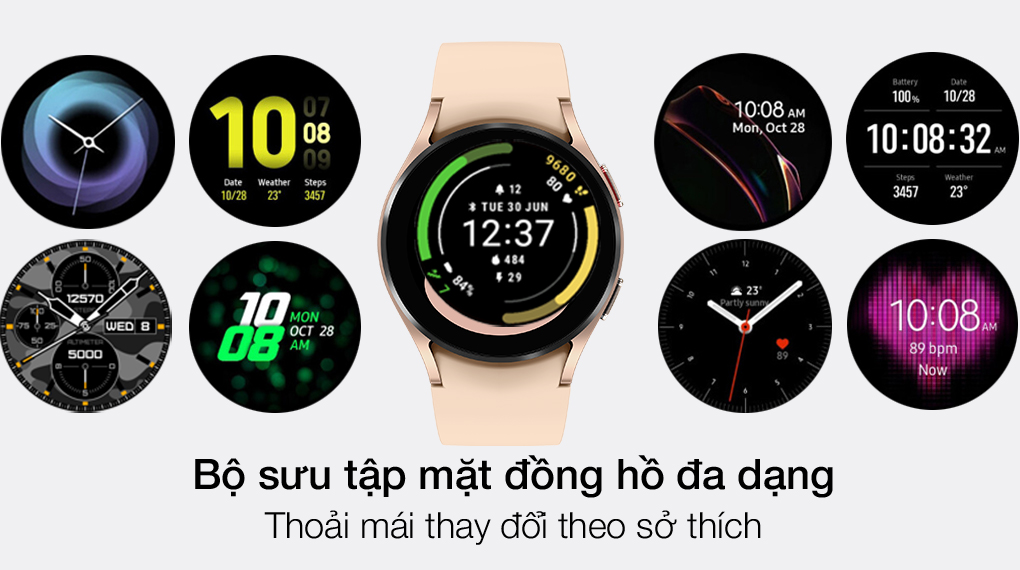 Đồng hồ Galaxy Watch 4 40mm Vàng Hồng - Giao diện