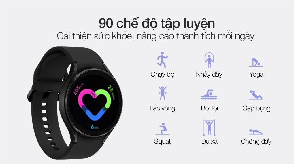 Samsung Galaxy Watch 4 44mm hỗ trợ nhiều chế độ luyện tập