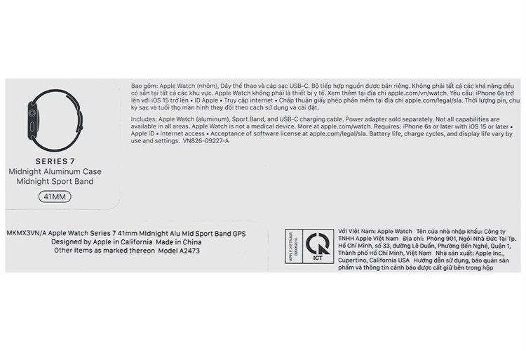 Apple Watch Series 7 GPS 41mm Màu Đen