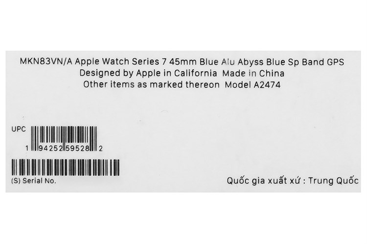 Đồng hồ thông minh Apple Watch Series 7 GPS 45mm Màu Xanh Dương