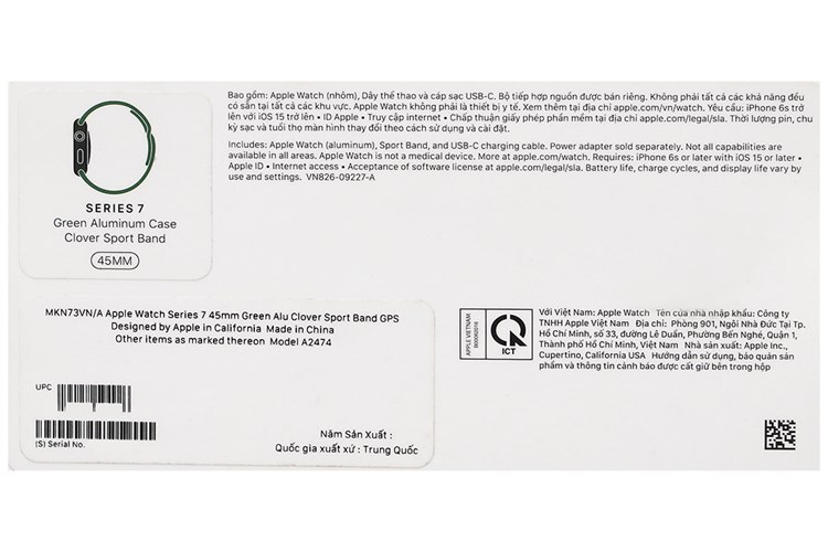 Đồng hồ thông minh Apple Watch Series 7 GPS 45mm Màu Xanh lá
