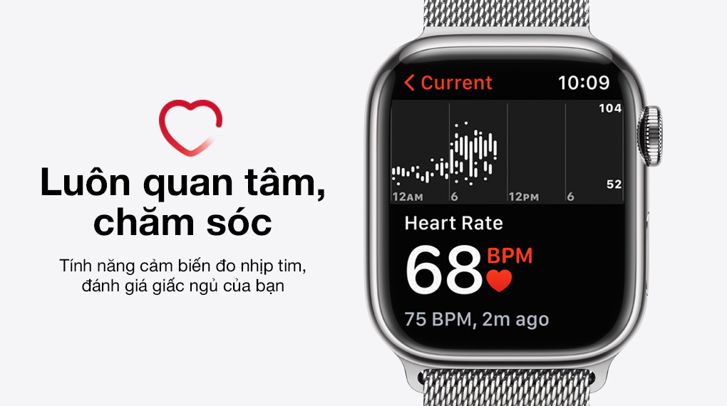 Apple Watch Series 7 LTE 41mm dây thép - Chăm sóc sức khoẻ