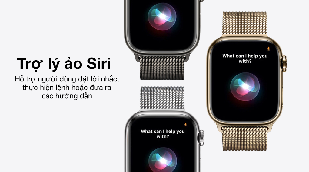 Apple Watch Series 7 LTE 41mm dây thép - Trợ lý ảo Siri