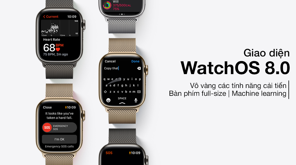 Apple Watch Series 7 LTE 41mm dây thép - WatchOS 8