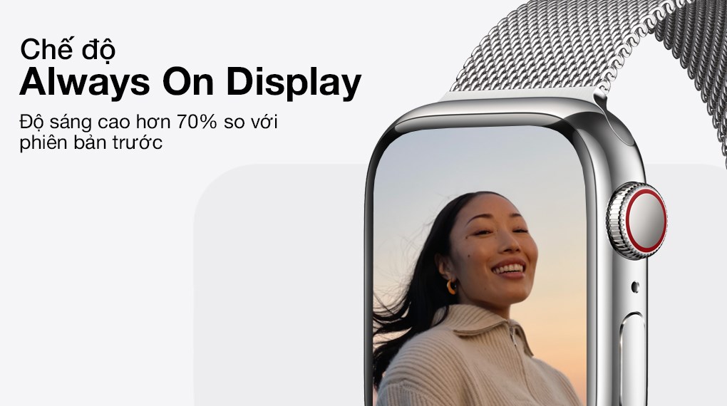 Apple Watch Series 7 GPS + Cellular 45mm dây thép