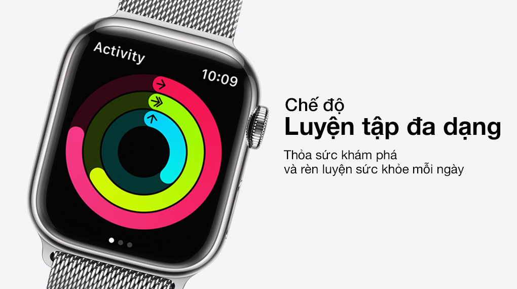 Apple Watch Series 7 LTE 45mm dây thép - Chế độ luyện tập đa dạng