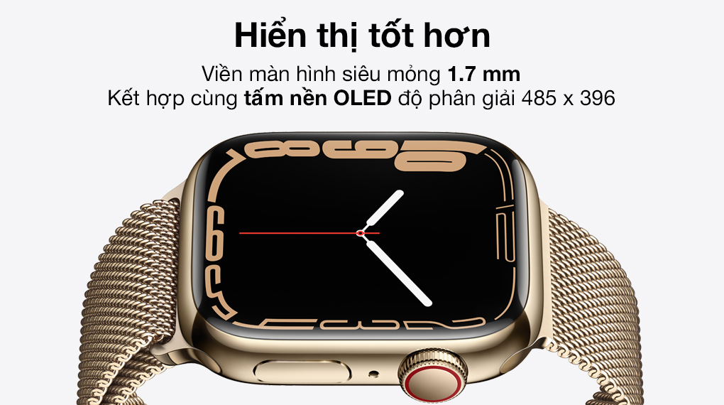 Apple Watch Series 7 LTE 45mm dây thép - Màn hình OLED