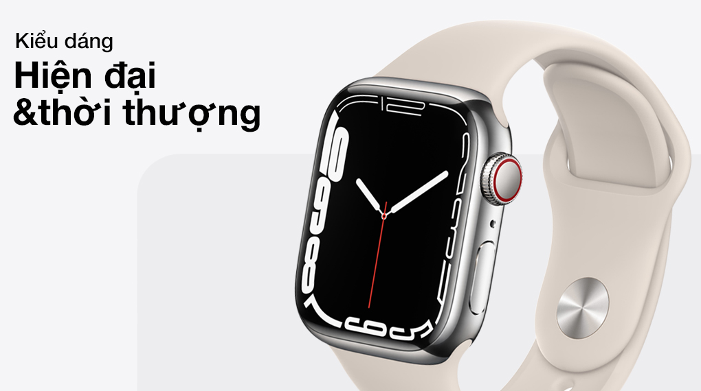 Apple Watch Series 7 LTE 41mm viền thép - Thiết kế