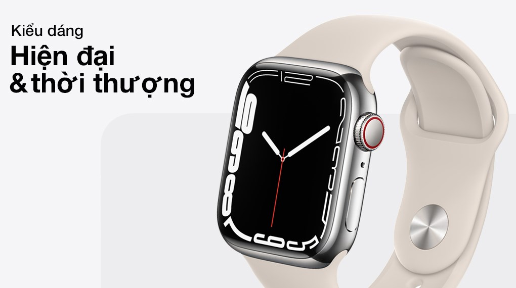 Apple Watch Series 7 LTE 45mm viền thép - Thiết kế hiện đại