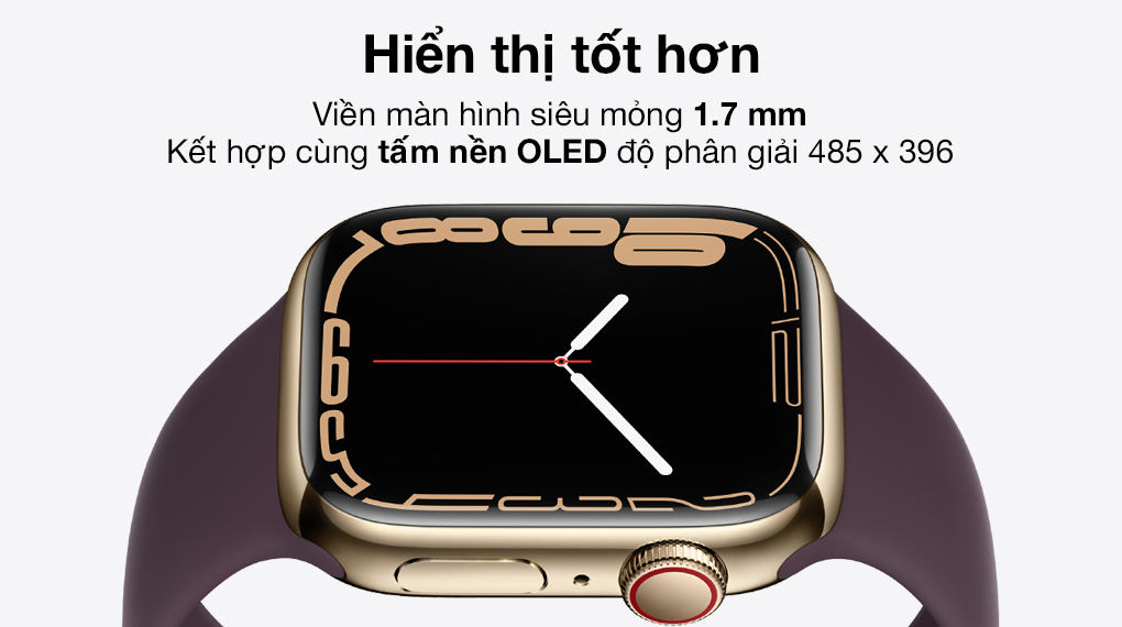 Apple Watch Series 7 LTE 45mm viền thép - Màn hình OLED