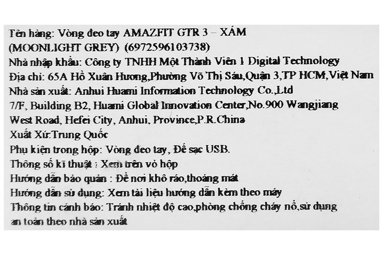 Đồng hồ thông minh Amazfit GTR 3 45.8mm Màu Xám