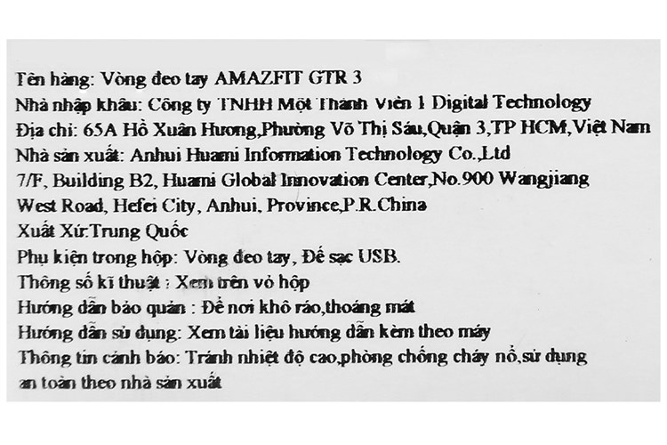 Đồng hồ thông minh Amazfit GTR 3 45.8mm Màu Đen