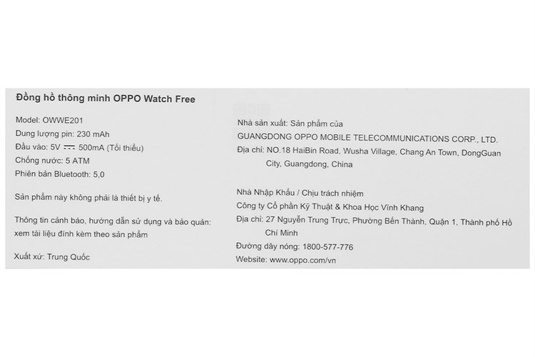 Đồng hồ thông minh Oppo Watch Free 46mm Màu Đen