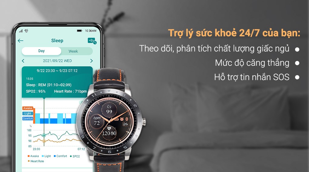 Đồng hồ thông minh ASUS VivoWatch 5 47mm Đen