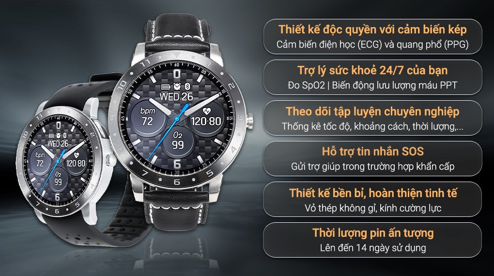 Đồng hồ thông minh ASUS VivoWatch 5 47mm Đen
