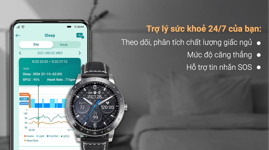 Đồng hồ thông minh ASUS VivoWatch 5 47mm Đen