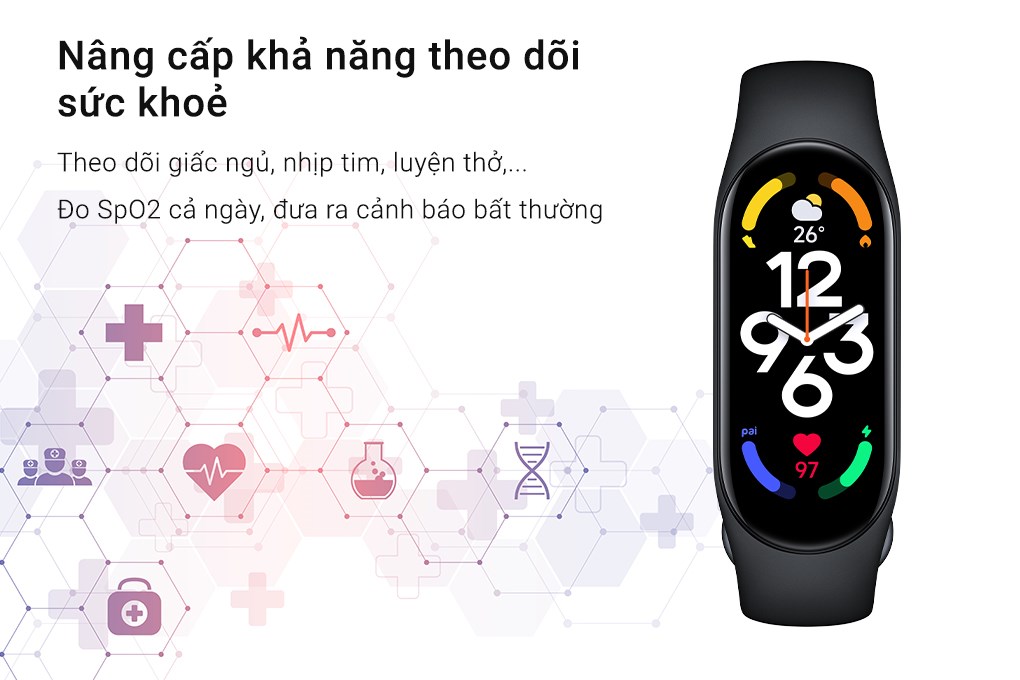 Vòng đeo tay thông minh Mi Band 7 Đen