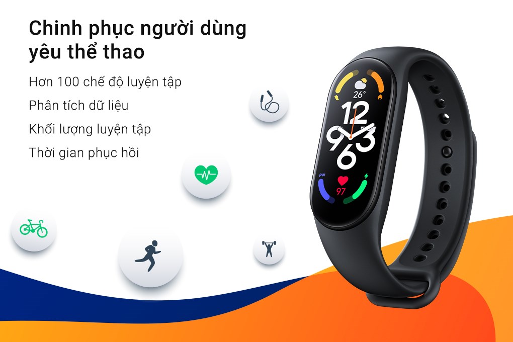 Vòng đeo tay thông minh Mi Band 7 Đen