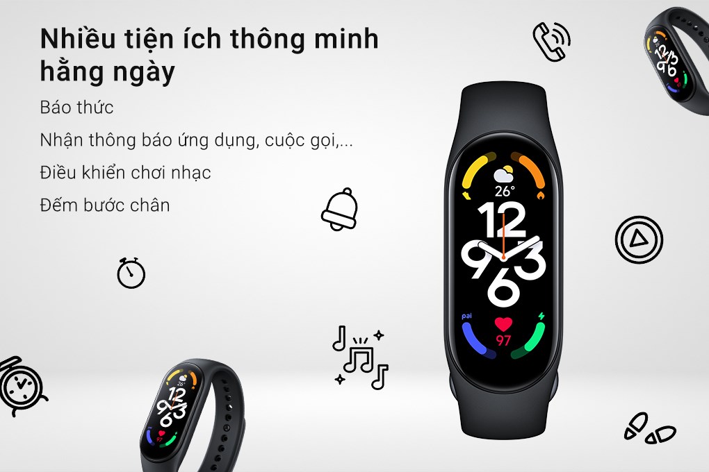 Vòng đeo tay thông minh Mi Band 7 Đen