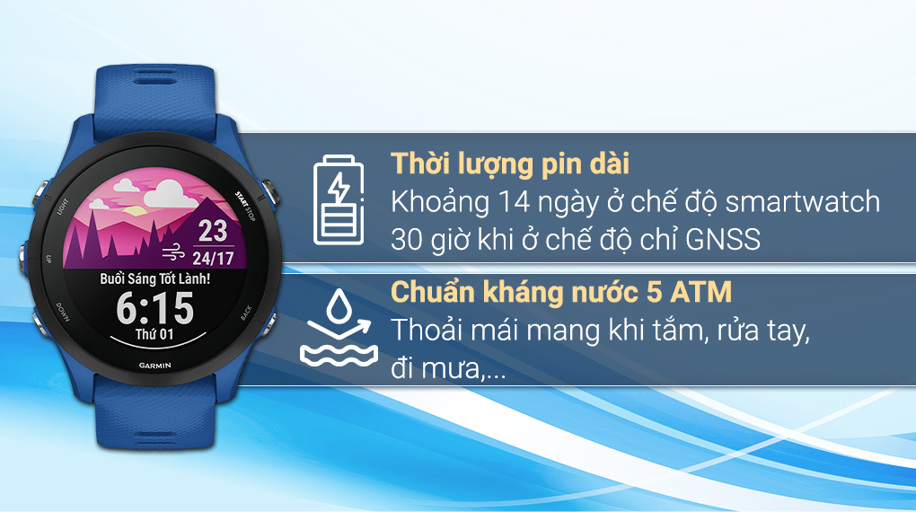 Đồng hồ thông minh Garmin Forerunner 255 - Kháng nước 5 ATM