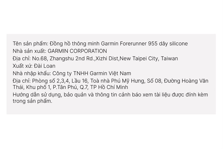 Đồng hồ thông minh Garmin Forerunner 955 46.5mm Đen Màu Trắng