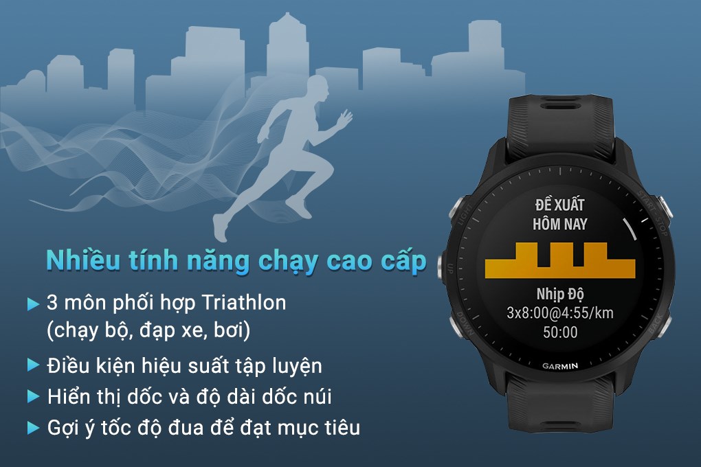 Đồng hồ thông minh Garmin Forerunner 955 46.5mm Đen