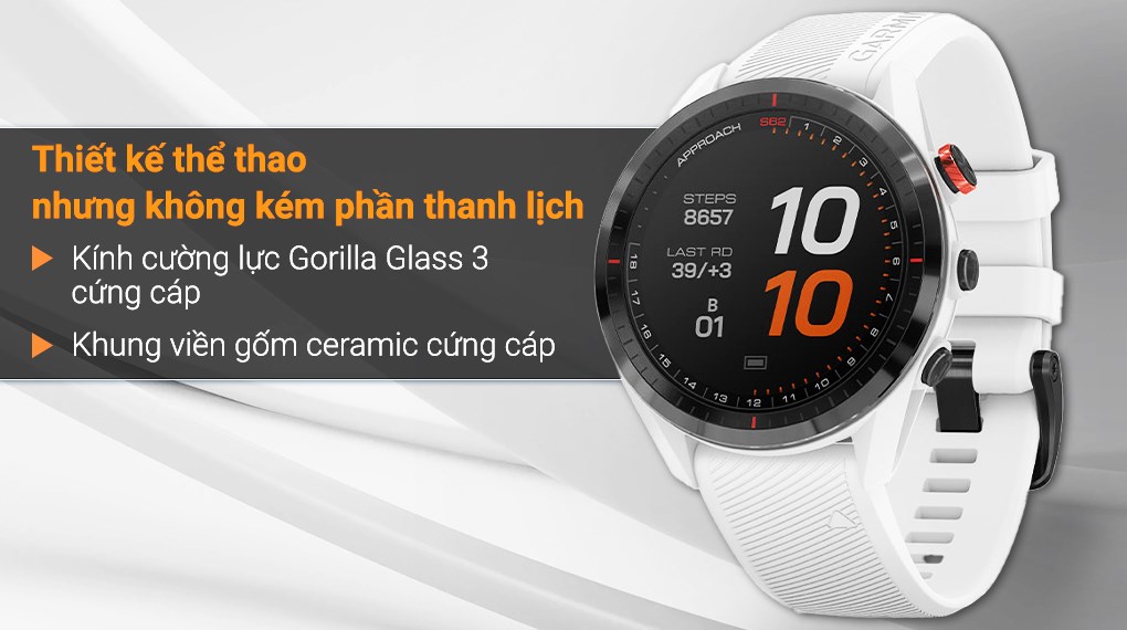 Đồng hồ thông minh Garmin Approach S62 Golf 47mm Trắng giá tốt