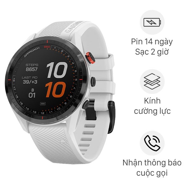 Đồng Hồ Thông Minh Garmin Approach S62 Golf 47Mm Trắng