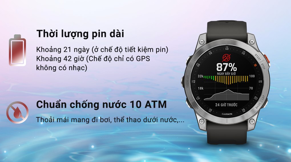 Đồng hồ thông minh Garmin Epix Gen 2 47mm Xám