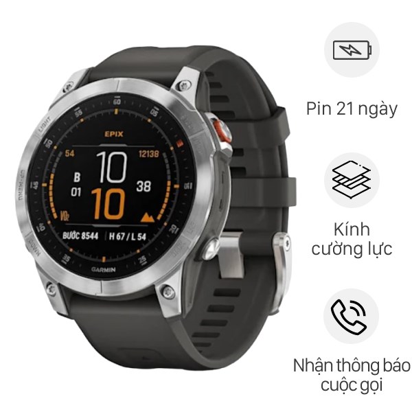 Đồng Hồ Thông Minh Garmin Epix Gen 2 47Mm Xám