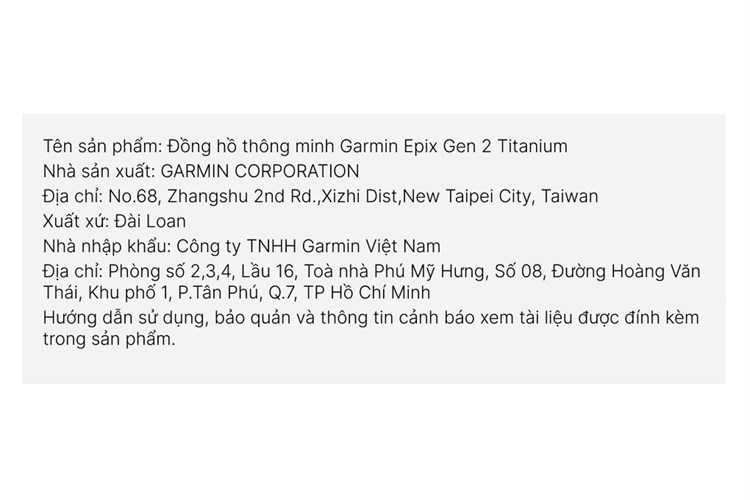 Đồng hồ thông minh Garmin Epix Gen 2 Titanium 47mm Màu Trắng