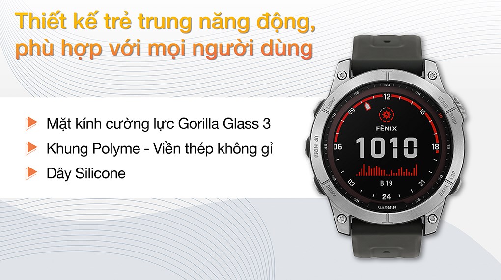 Đồng hồ thông minh Garmin Fenix 7 47mm Xám