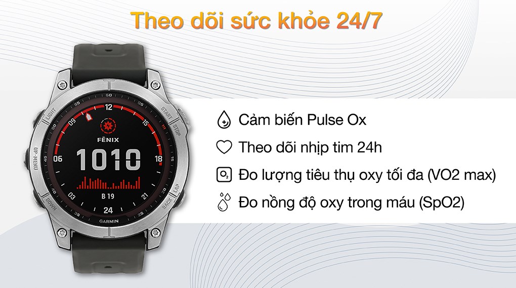Đồng hồ thông minh Garmin Fenix 7 47mm Xám