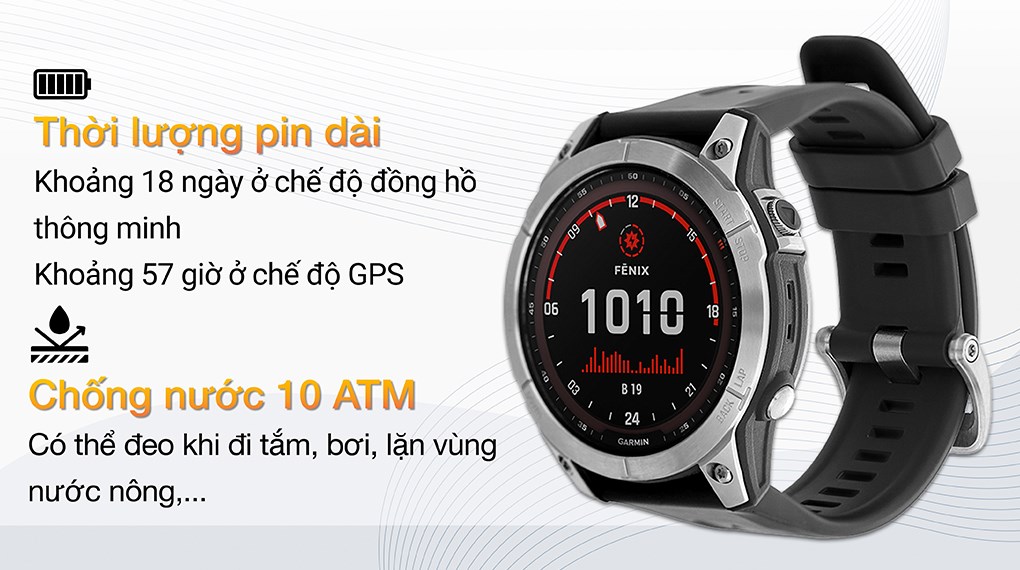 Đồng hồ thông minh Garmin Fenix 7 47mm Xám