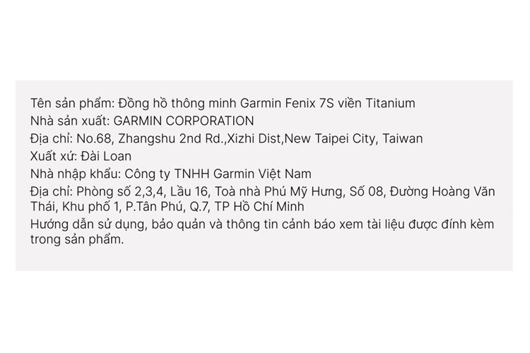 Đồng hồ thông minh Garmin Fenix 7S viền Titanium Màu Xám