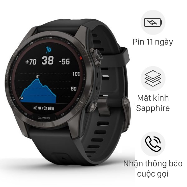 Đồng Hồ Thông Minh Garmin Fenix 7S Viền Titanium