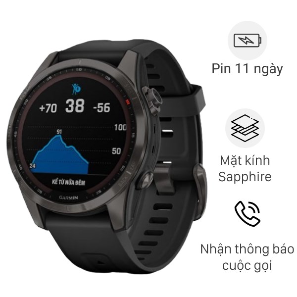 Đồng Hồ Thông Minh Garmin Fenix 7S Viền Titanium