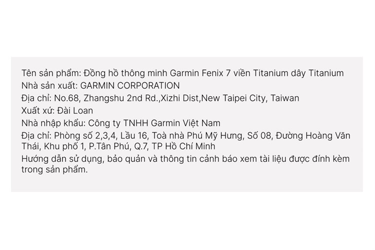 Đồng hồ thông minh Garmin Fenix 7 Titanium 47mm Đen Màu Đen