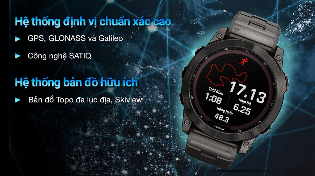 Đồng hồ thông minh Garmin Fenix 7X Titanium 51mm