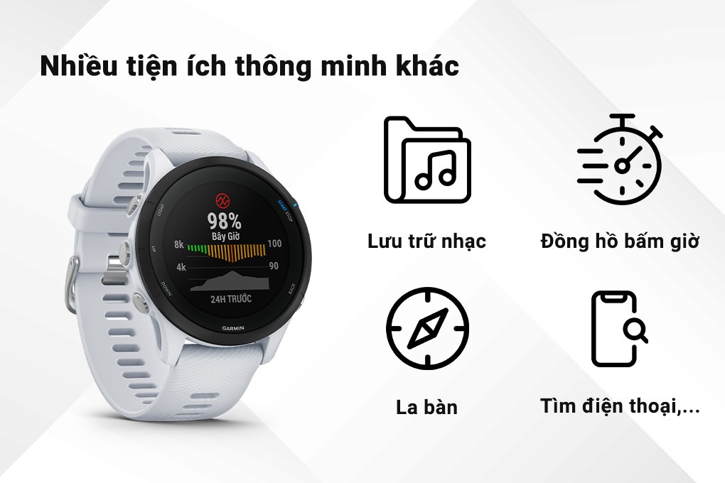 Đồng hồ thông minh Garmin Forerunner 255 Music 45.6mm
