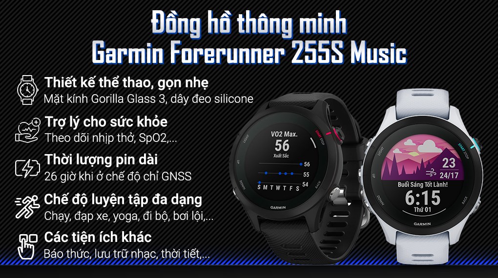 Đồng hồ thông minh Garmin Forerunner 255S Music 41mm
